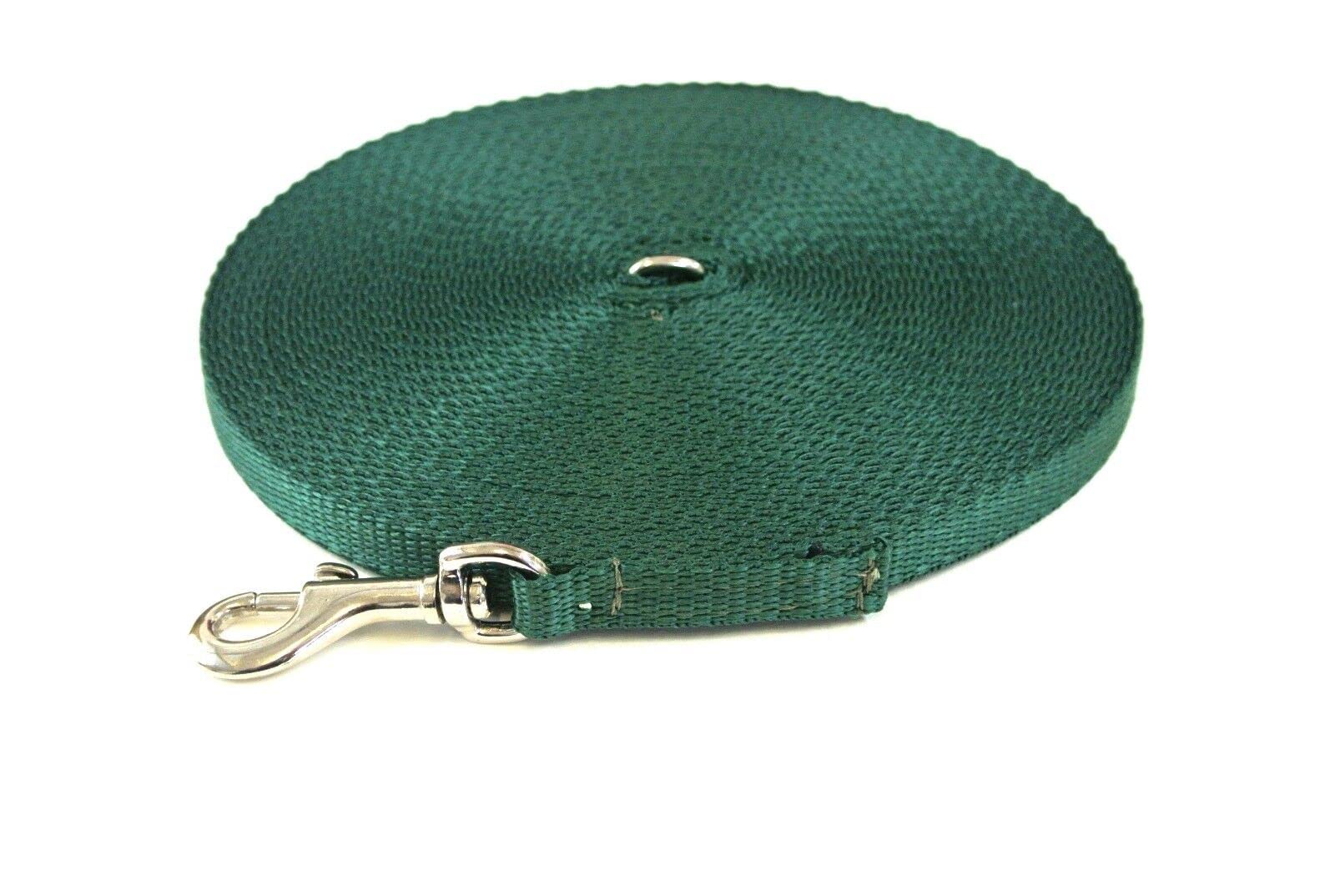Dog Training Lead Small Dog Puppy Leash 100ft 30m Tracking Recall Obedience Strong 13mm Webbing (Forest Green) โ image 1