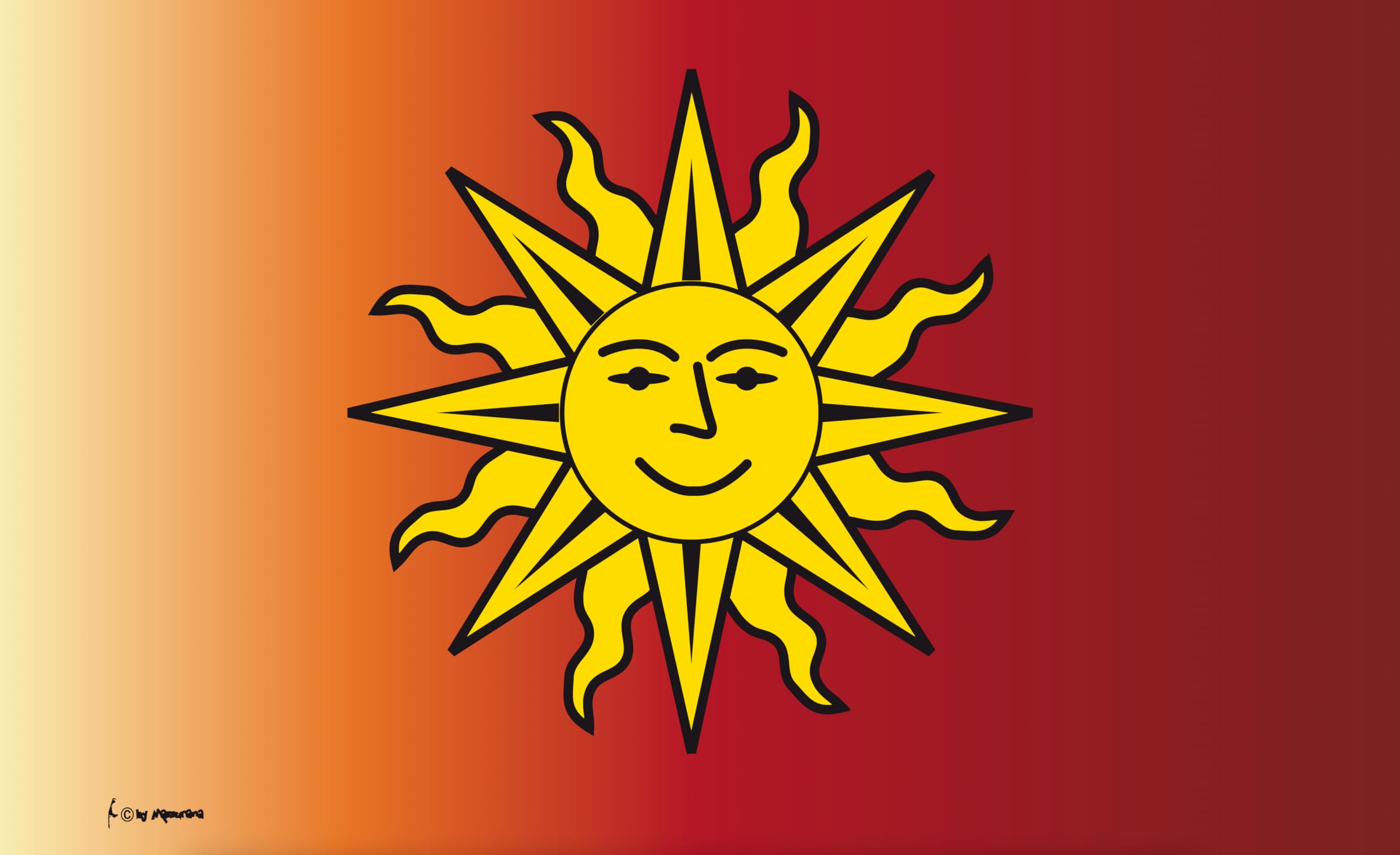 Drapeau de soleil fantaisie et amusant de 250 x 150 cm pour enfants