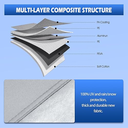 Miniatura 6 de Migaven Car Cover Custom Fit for Jeep Wrangler 2 Door 1987-2025 JK JL CJ YJ TJ, Waterproof Full Exterior Cover Rain Sun Protection with Door Zipper