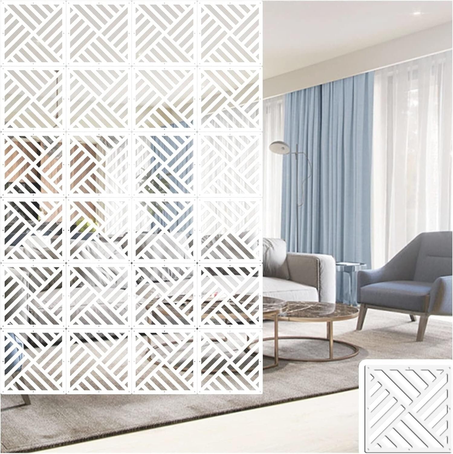 Cloison de séparation suspendue design blanc pour bureau et bar de ferme