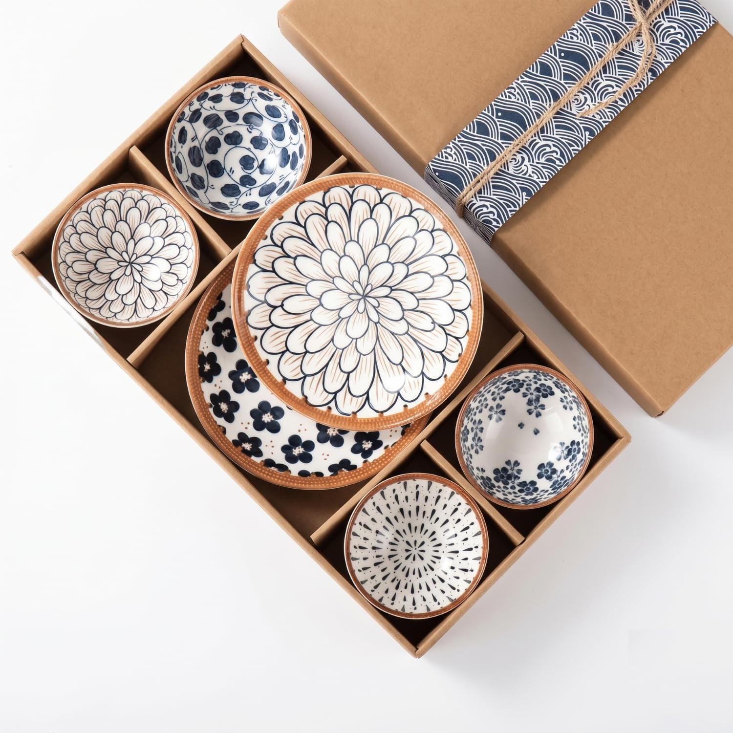 NYRWANA Leaf Bowls - Set of 4 Ceramic Plates -13