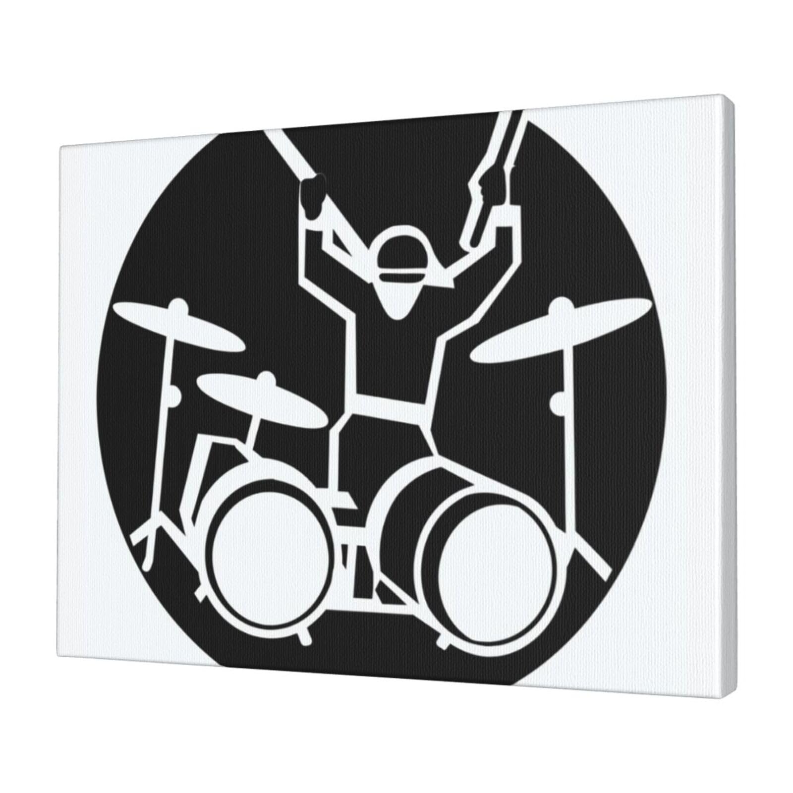 FodPand Canvas Wall Art for Living Room Wall Decor 12"x16" Modern Artwork Painting Pictures Hanging Canvas Prints Drummer Aesthetic Wall Art for Bedroom Bathroom Office Wallart Decor