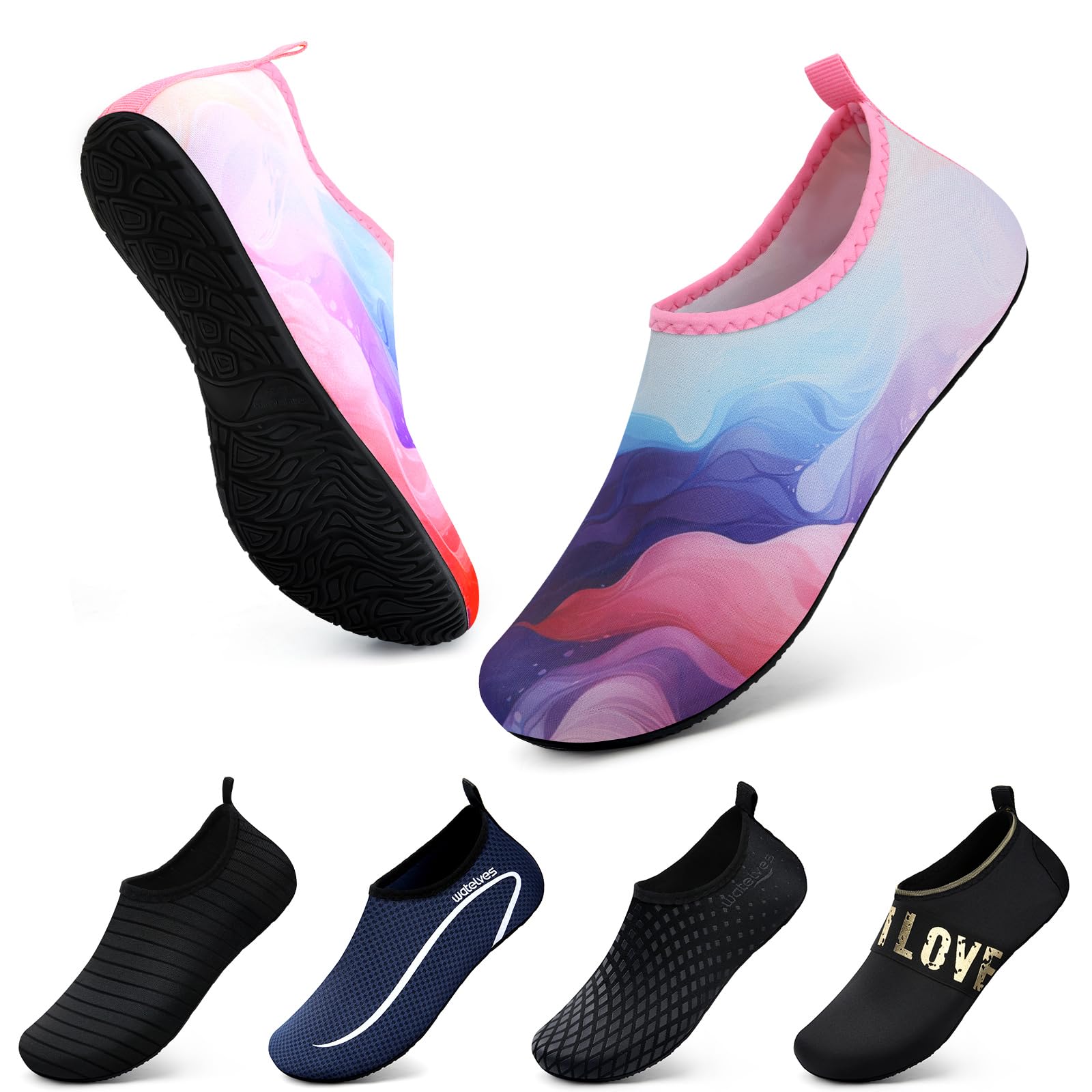 WateLves Scarpe da Scoglio Scarpette Donna Uomo Asciugatura Rapida Super Leggere Antiscivolo per Spiaggia e Snorkeling Unisex