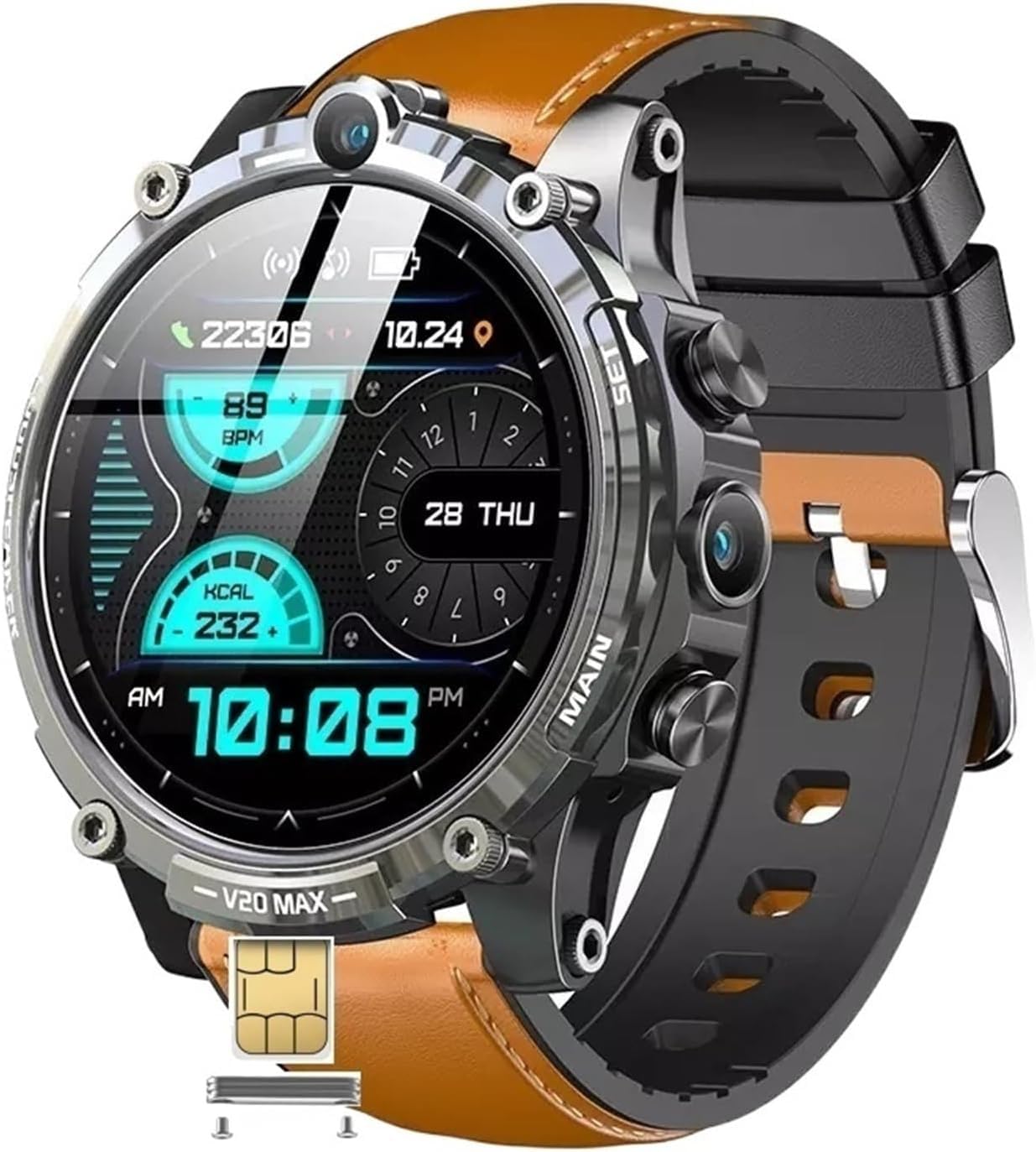 スマートウォッチ V20 MAX 4G 3G デュアルカメラ GPS 2Gメモリ 16GB Android V20 4G スマートウォッチ on Fast PRO」で初めてのデュアルカメラ体験