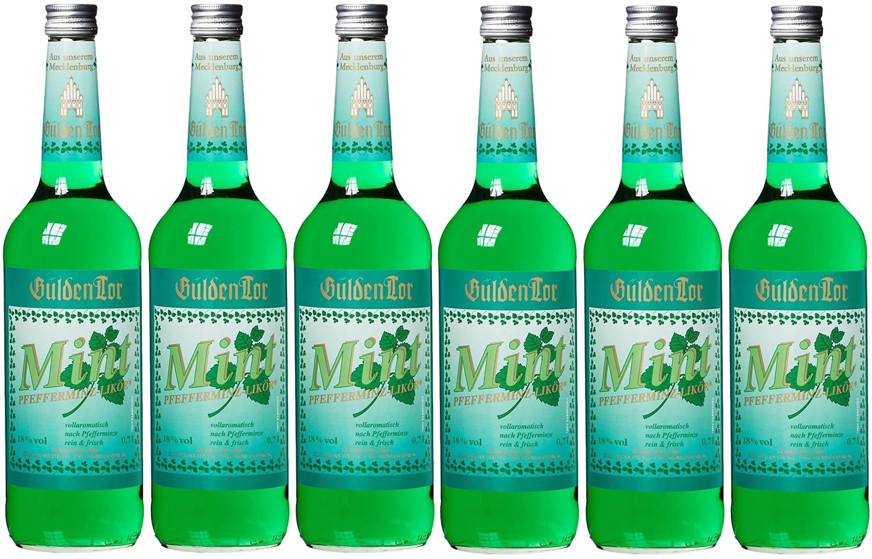 Gülden Tor Mint 18% vol. Pfefferminz-Likör 0,7l (6)