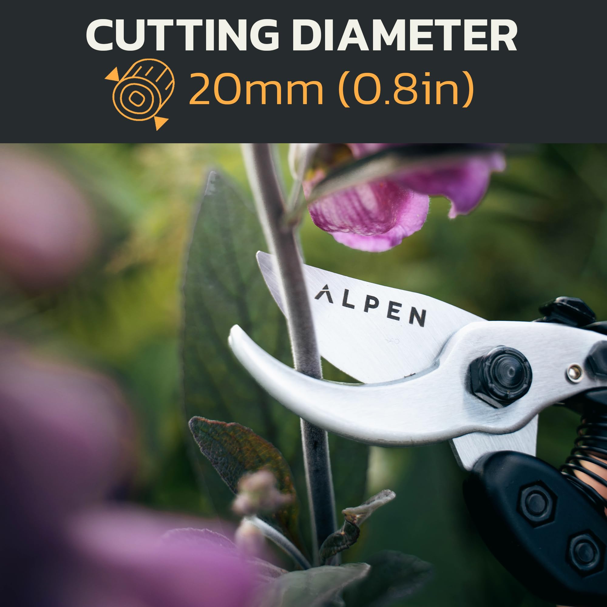 ALPEN Gelbhorn 150 sekator ogrodowy 207 mm – sekator Bypass, kute – ostrze pokryte chromem – automatyczny system otwierania – ergonomiczny, dla profesjonalistów i ambitnych ogrodników