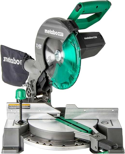 Metabo HPT 10-Inch Single Bevel Compound Miter Saw, 15-Amp Power Saw wit...