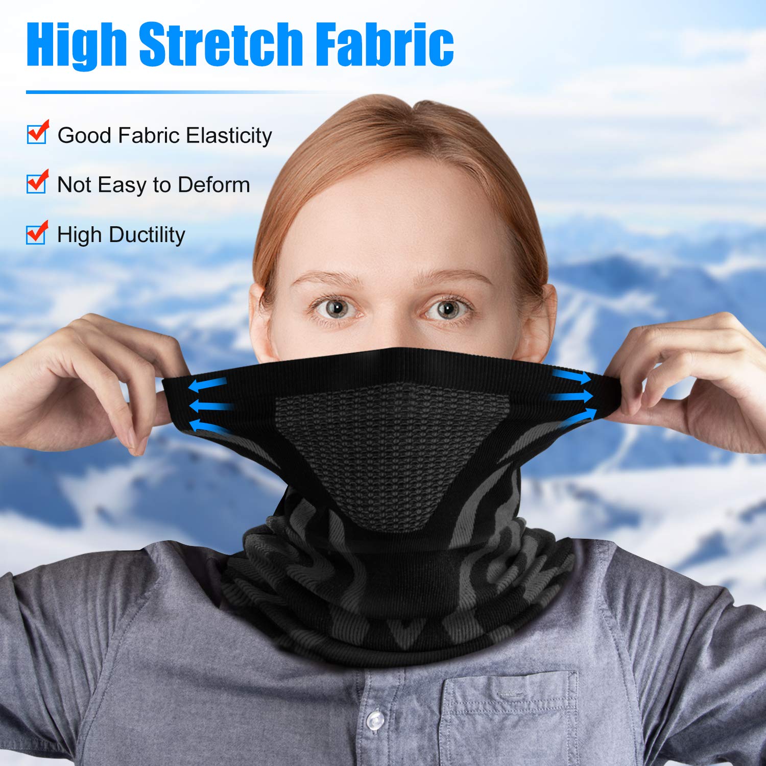 ENONEO Scaldacollo Running Termico Uomo Donna Traspirante Antivento Scaldacollo Sportivo Elastico Sciarpa Scaldacollo Tubolare Inverno Passamontagna Sci Copricollo Moto Bandana Bici Ciclismo