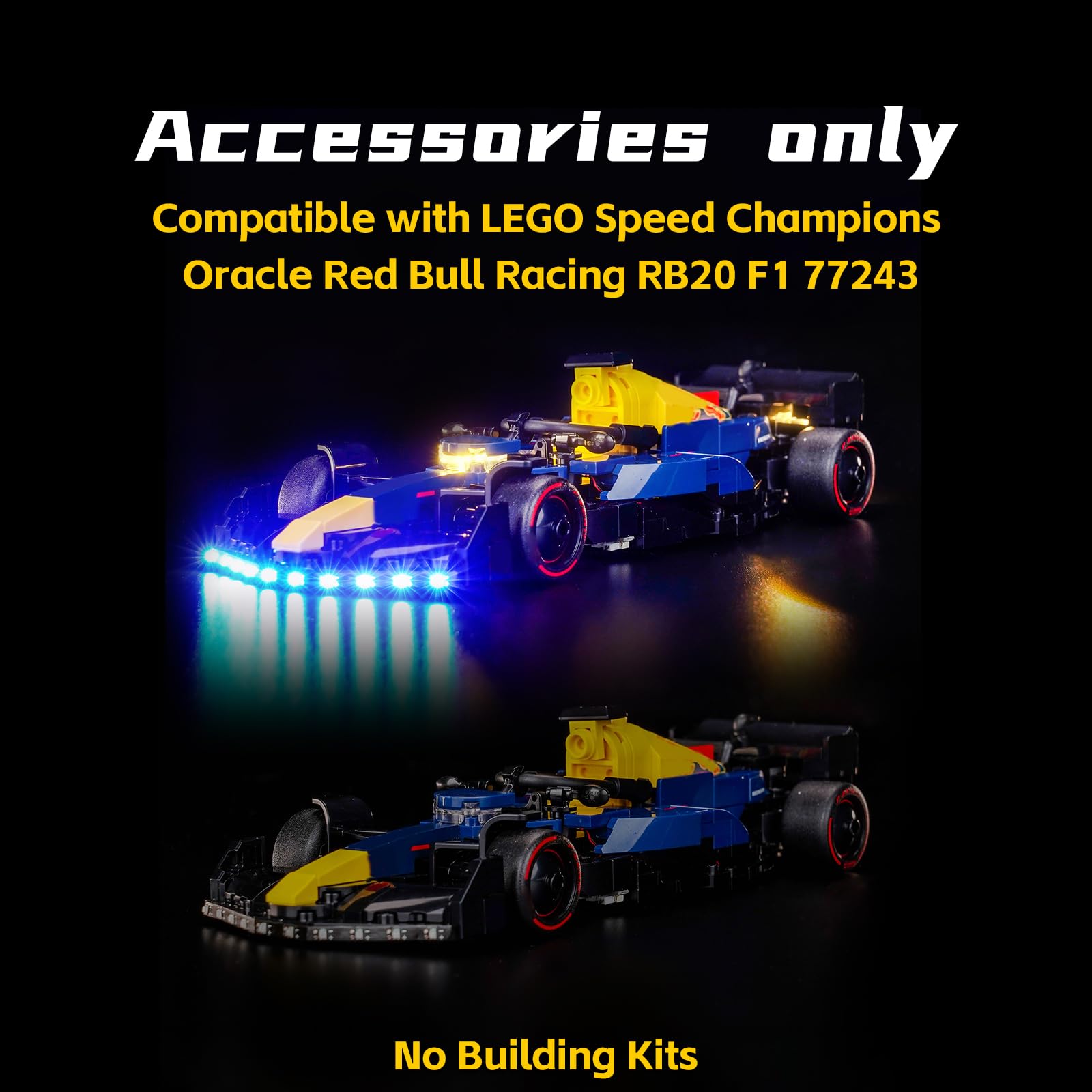Light Kit Compatible with Lego Oracle Red Bull Racing RB20 F1 Race Car 77243 (No Model) - Image 3