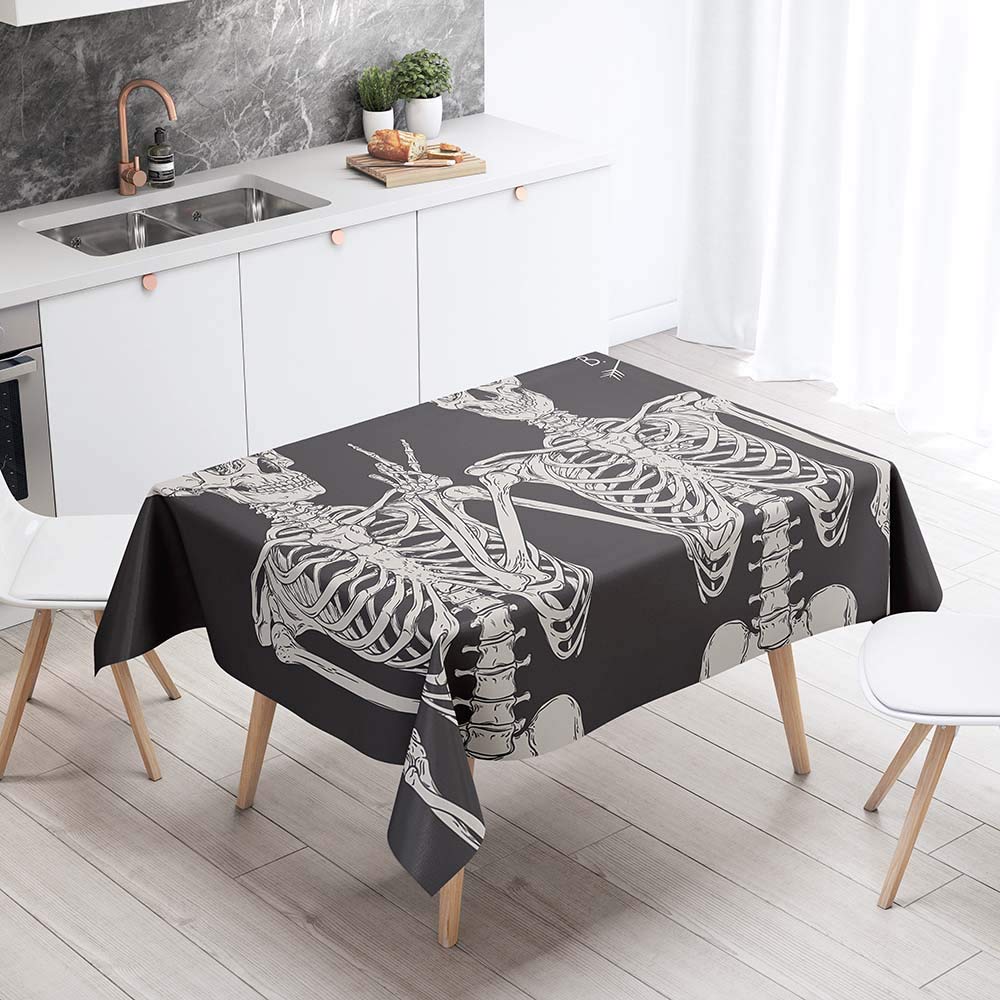 Tovaglia Rettangolare Antimacchia 100x100 Cm – Gioco Nero, Impermeabile In Poliestere Per Tavolo Da Pranzo E Giardino