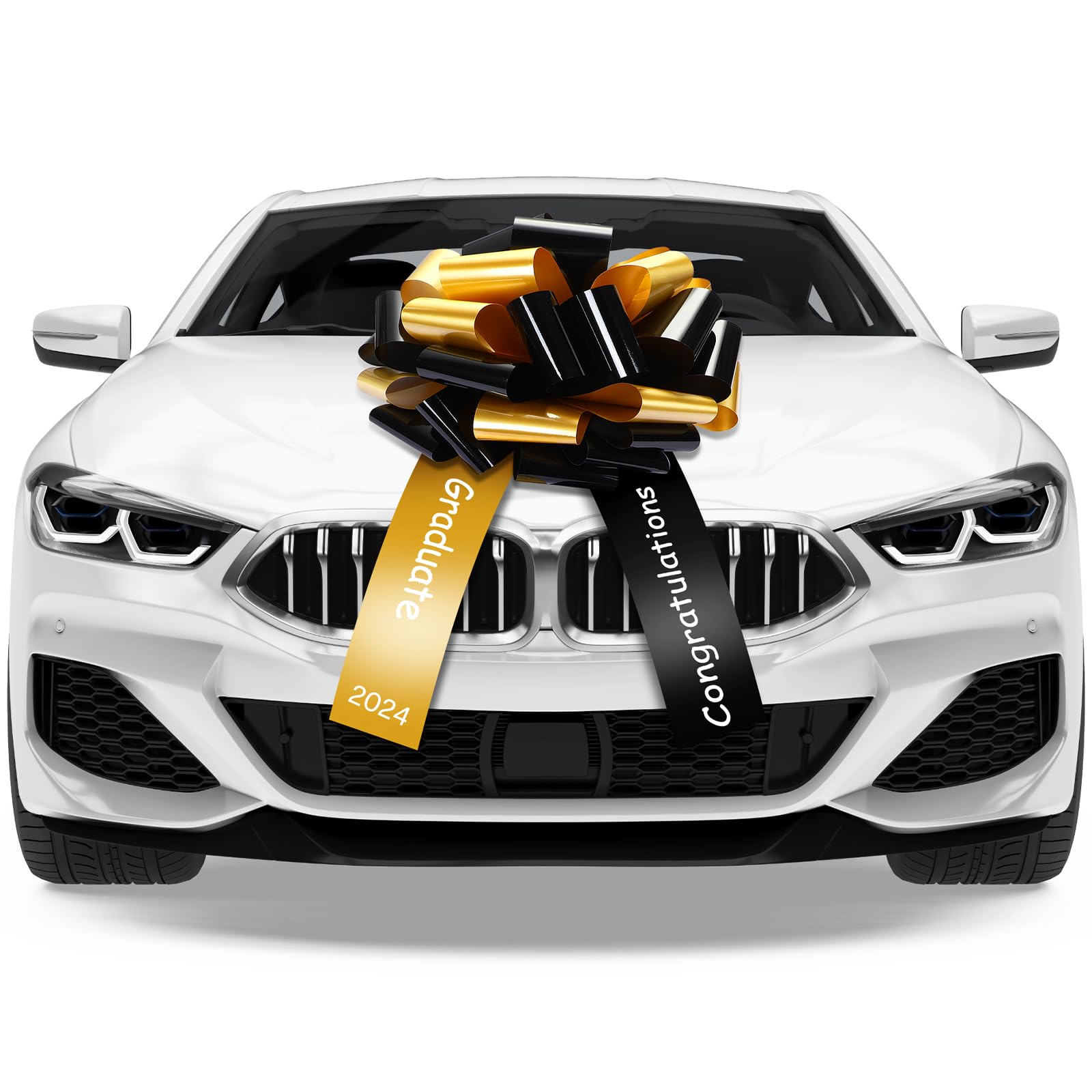 Photo 1 of Geosar 20 Inch Big Car Bow Congratulations Class of 2024 Giant Bow for Car Decoration Pull Bow Ribbon Large Wrapping Car Bow Graduation