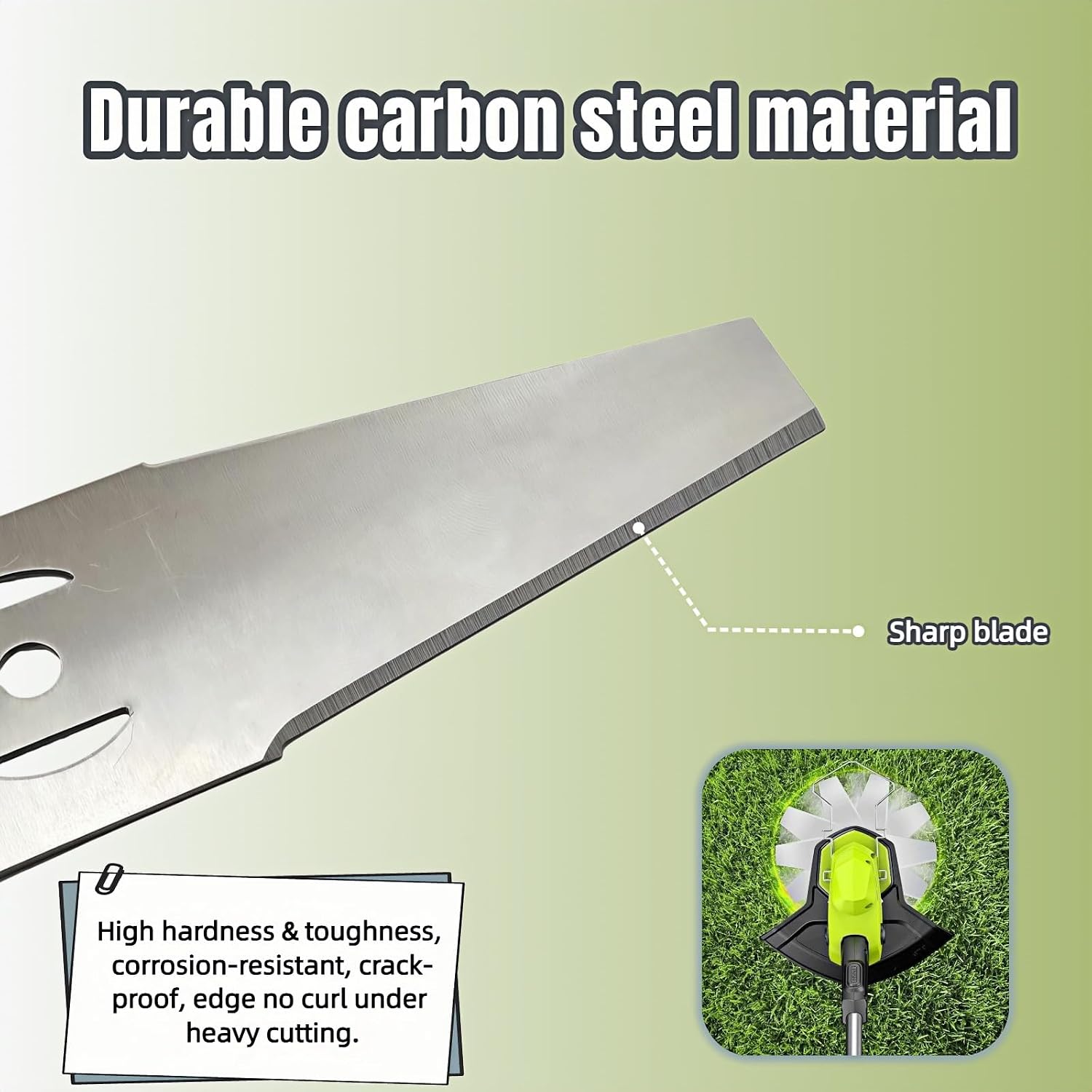 8-Pack Metal Weed Eater Blades, Universal String Trimmer Replacement Heads for Most Cordless Trimmers, Heavy Duty Manganese Steel Brush Cutter Blades, Fast Cutting for Thick Grass & Brush