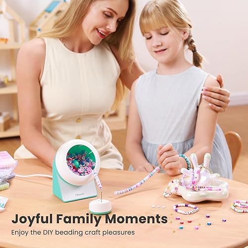 Miniatura 6 de Tilhumt Spinner de cuentas de arcilla giratorio eléctrico de cuentas para hacer joyas cuenco automático de cuentas de arcilla con aguja de ojo