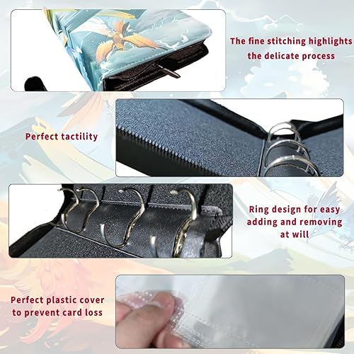 Miniatura 3 de Carpeta de tarjetas coleccionables 4 bolsillos para tarjetas intercambiables, libro de coleccionista de tarjetas portátiles, se adapta a 440