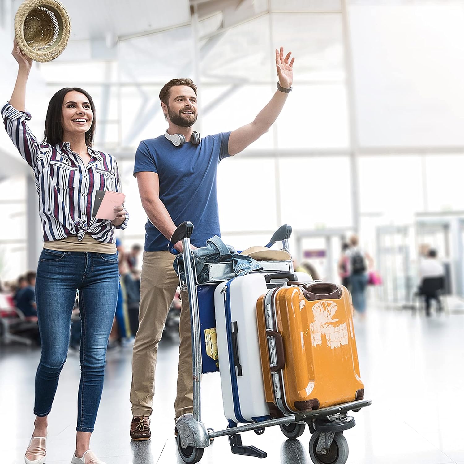 2 Pieces Bridal Passport Covers Holder Travel Wallet Passport Case (Pink and Black): Clothing, Shoes & Jewelry