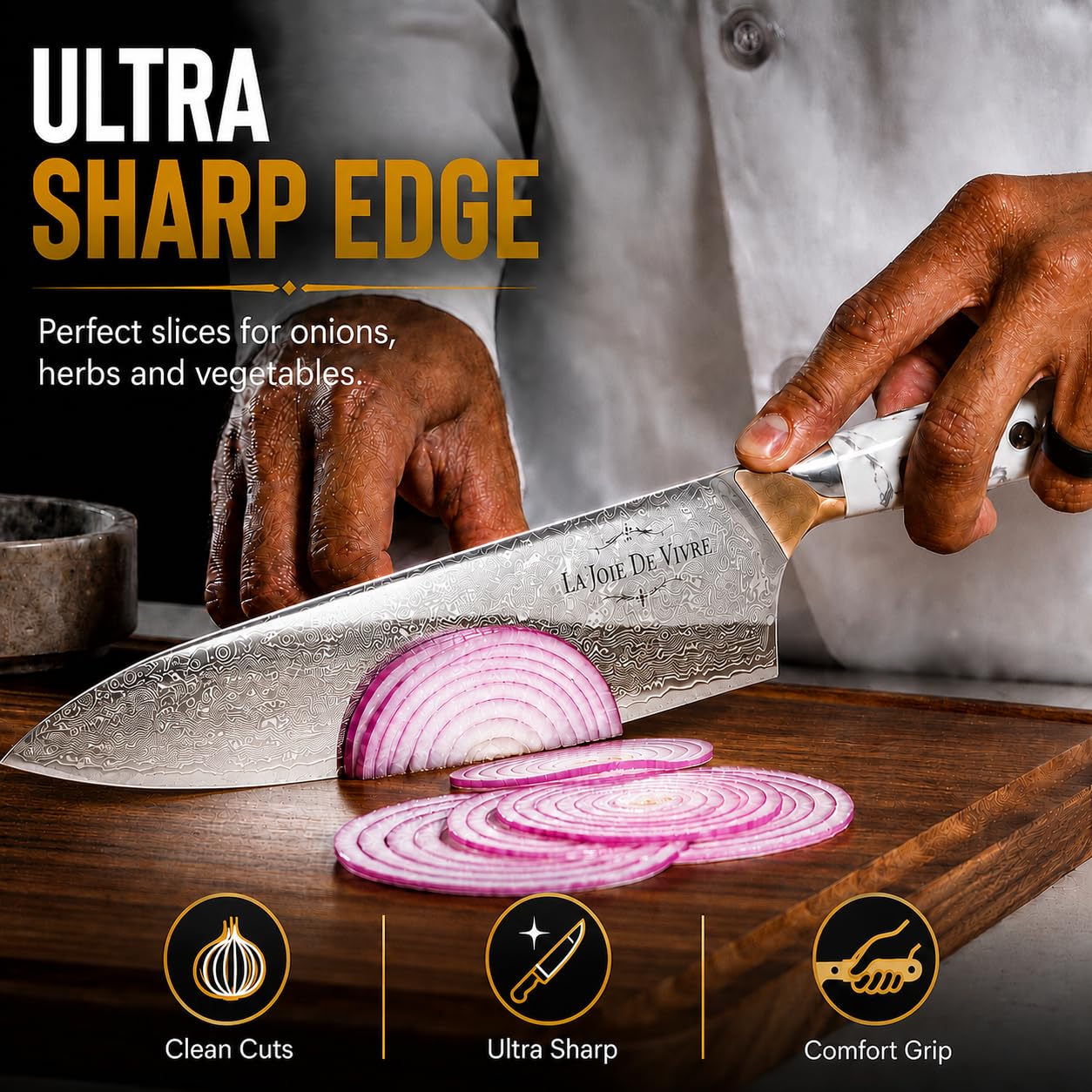 Damasco - Cuchillo de chef japonés de 8 pulgadas, con núcleo de acero VG-10 de 67 capas, cuchillo de cocina profesional ultra afilado, mango de resina turquesa blanca, caja de regalo premium