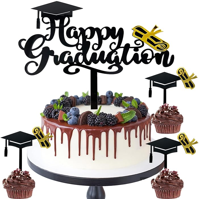 Buy ANCTEY Graduation Cake Toppers Set, Acrylic 1 Big Happy Graduation