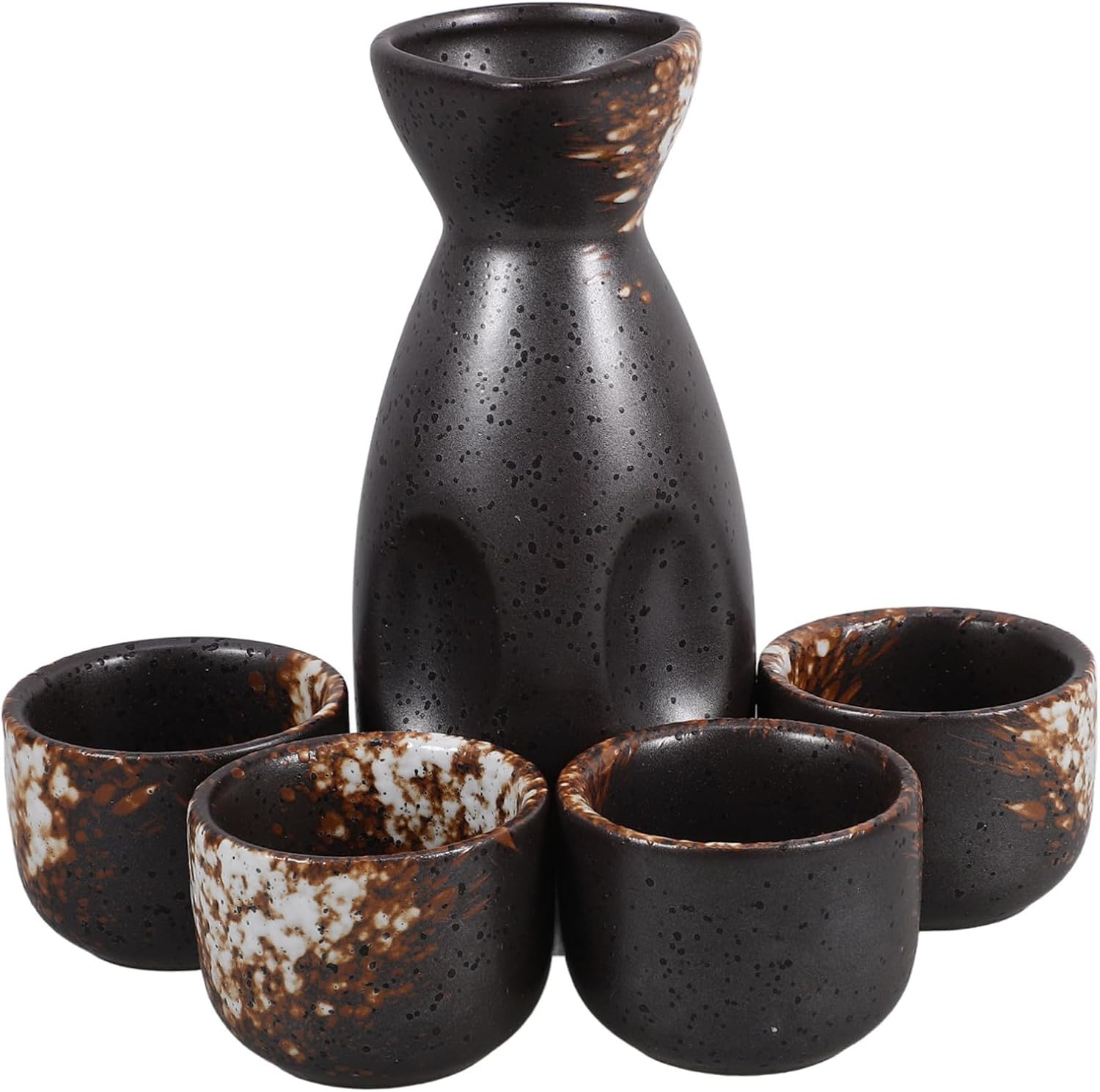 Xmas Ceramic Japanese Sake Set with Pot and Cups
