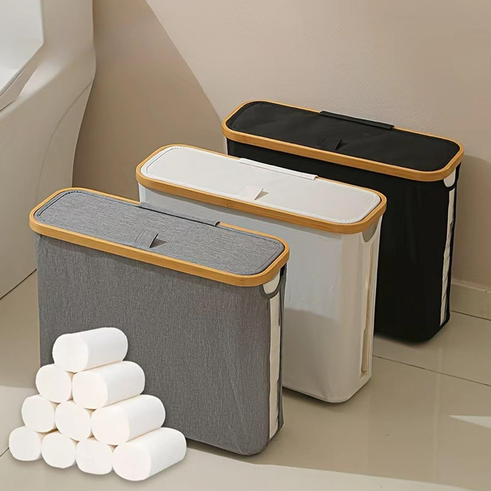 Organisateur à Papier Toilette pour Salle de Bain Conteneur Pliable