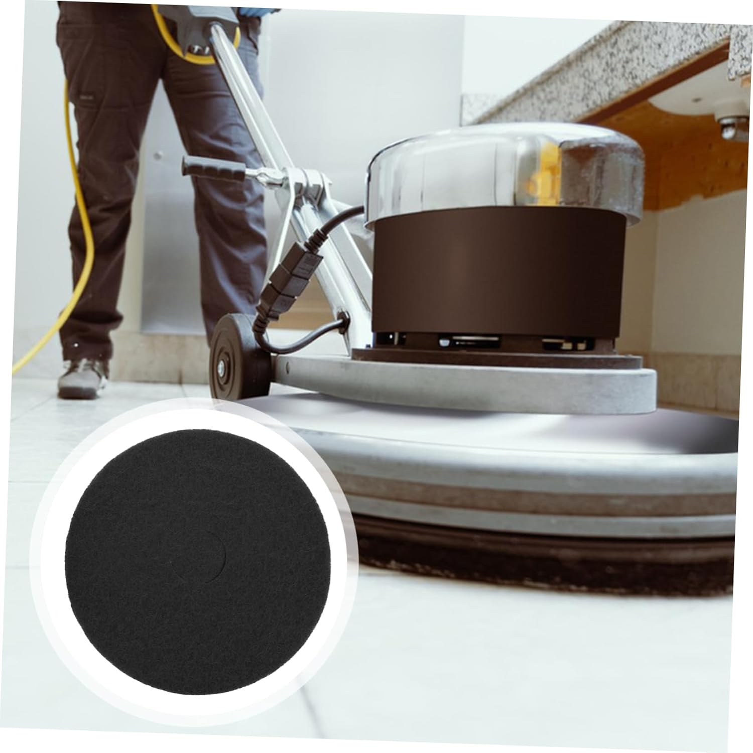 Replaceable Floor Cleaning Pad Polishing Pad for All Floor Types Efficient Cleaning Tool for Hardwood Tile and Marble User-Friendly Design for Easy