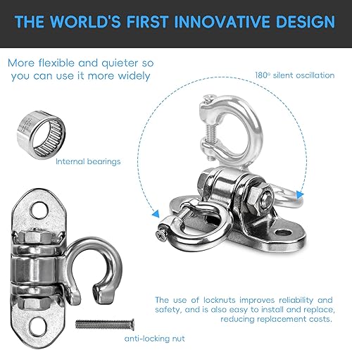 Miniatura 2 de 2 accesorios para columpios, perchas de columpio resistentes, para patio, porche, columpio, bolsa de arena, soporte de hamaca de yoga, soporte de