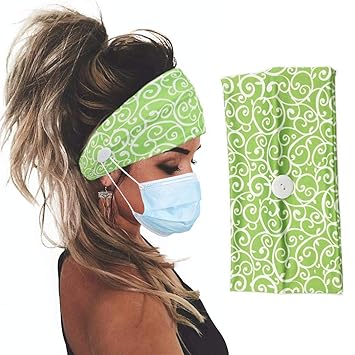 Unicra?Elastic?Sports?Headbands?No?Slip?Yoga?Sweatbands?Lightweight?Moisture?Wicking Green?Head Band?for?Women?and?Girls