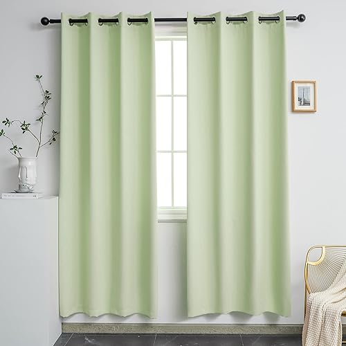 Miniatura 74 de YGO Cortinas opacas lilas para oscurecer la habitación de las niñas, con aislamiento térmico, paneles de cortina para sala de estar, para