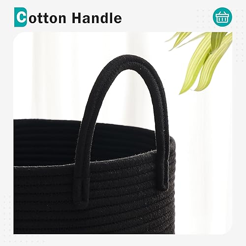 Miniatura 3 de Cesta de cuerda de algodón para la ropa sucia, 58 litros, plegable, cesta de almacenamiento de ropa para mantas, organización de lavandería,