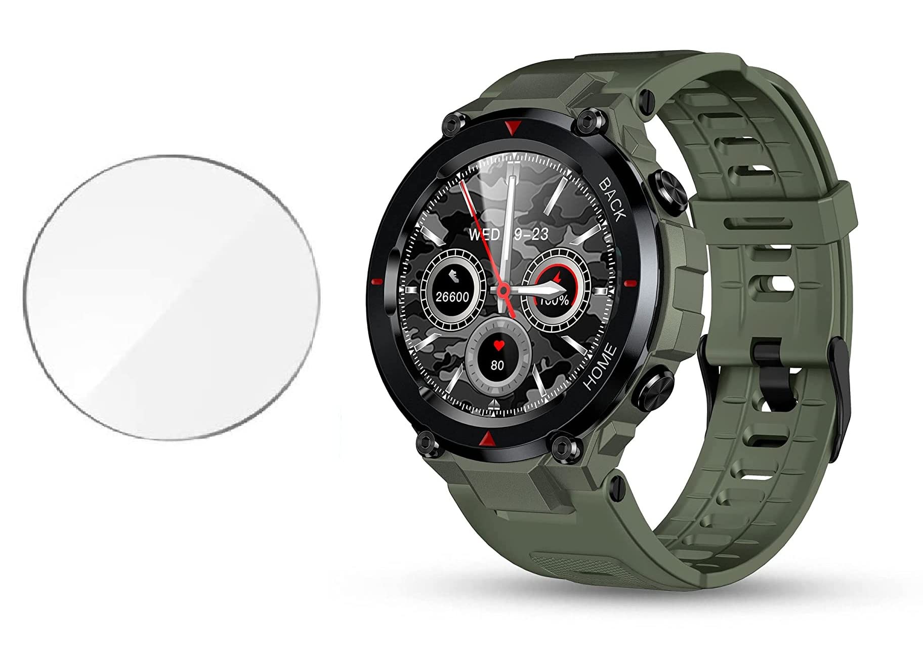 M.G.R.J® Tempered Glass Screen Protector for Pebble Leap Rugged Fitness Smartwatch (B0B7N43BTZ) Amazon Price History, Amazon Price Tracker