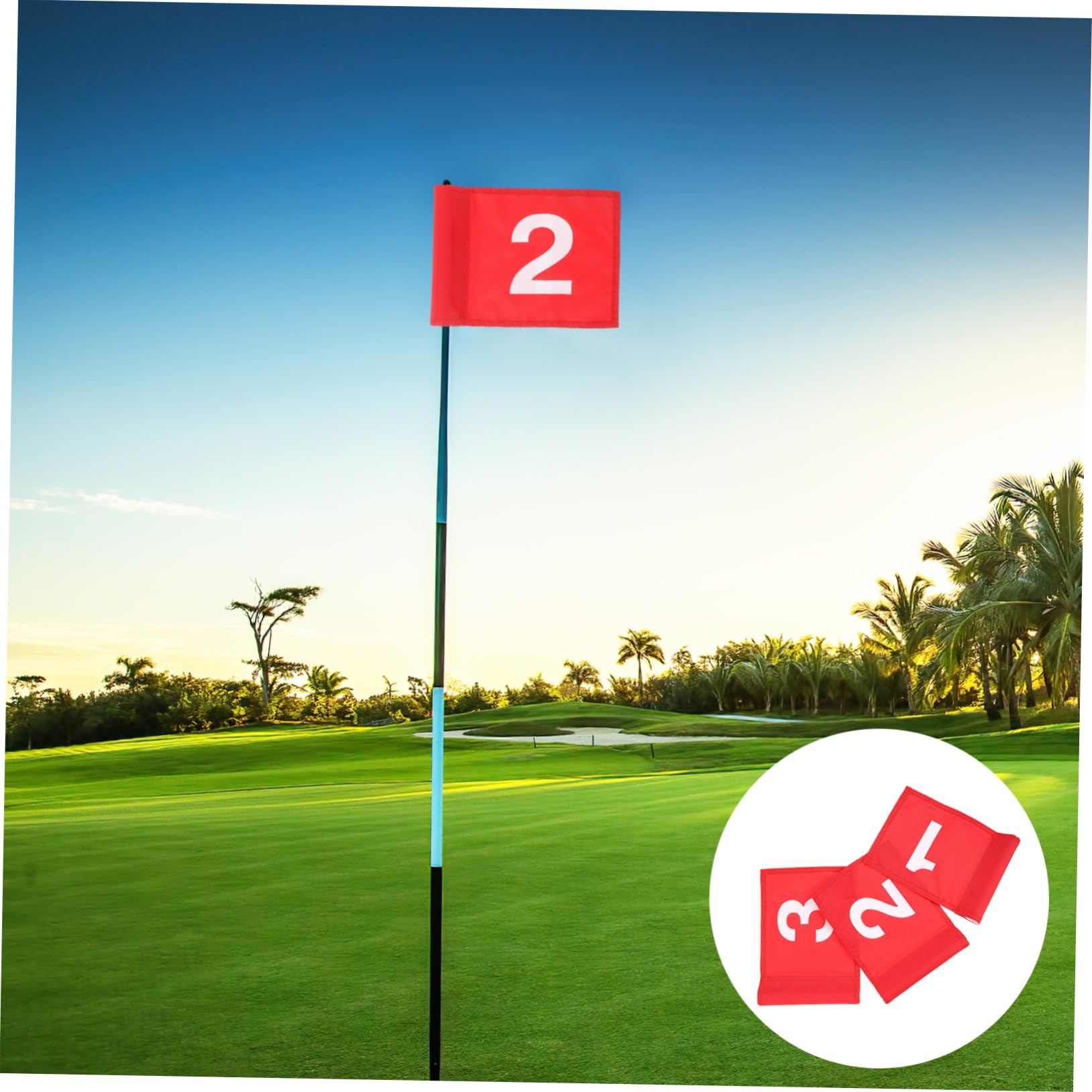 LAPYAPPE 3pcs Golf Putting Flags Portable Wear Training Flags for Golf Practice Lightweight for Enhanced Training Experience