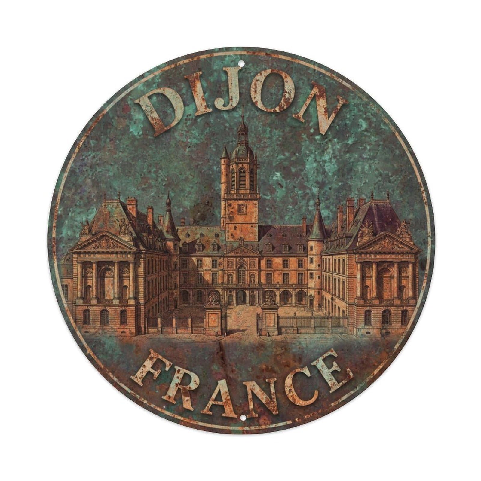Galvaxio Style France Vintage Travel Dijon Metal Tin Sign