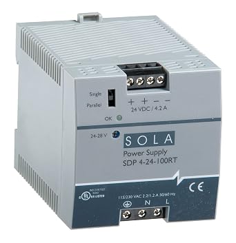 Sola/Hevi-Duty SDP4-24-100RT DC Power Supply, 24-28 VDC, 4.2 Amp, 47-63 Hz