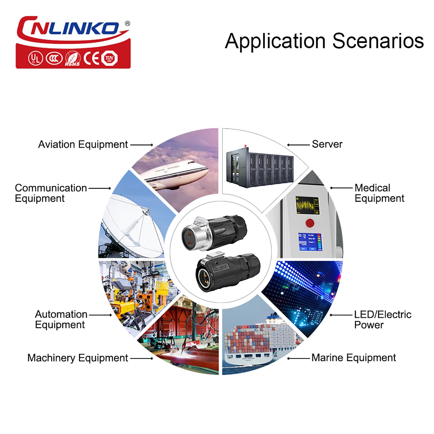 CNLINKO LP-20 Connecteur étanche à 2 Broches, Connecteur Circulaire IP68, Connecteur aéronautique à branchement Rapide, Connecteur à souder en Plastique PBT, Industrie Maritime(2 Broches)