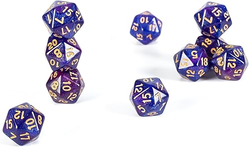 Vista 16 de SmartDealsPro Paquete de 10 dados poliédricos D20 de 20 caras para juego de mesa DND RPG MTG (mezcla de colores)