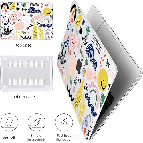 Miniatura 3 de Funda para MacBook Air 2024 de 15 pulgadas M3 A3114 M2 A2941, funda rígida de plástico con patrón de teclado para MacBook Air 15.3 2024 con pantalla