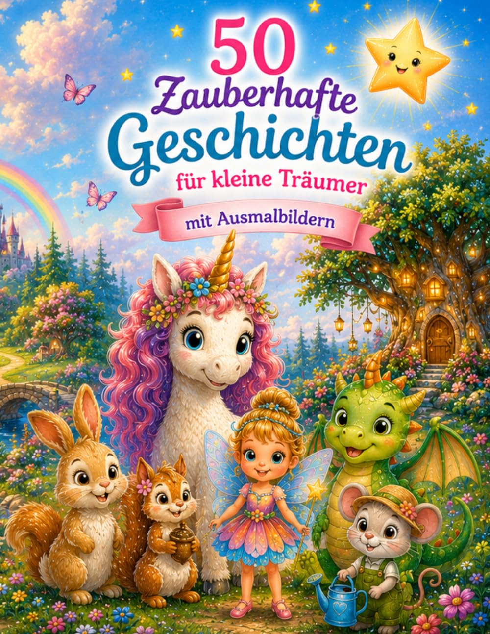 Zauberhafte Geschichten mit Ausmalbildern – Vorlesen, Träumen und kreativ sein: Vorlesebuch mit Ausmalbildern, Fantasiegeschichten, für Kinder ab 5 ... Urkunde, Beschäftigung, malen, zeichnen