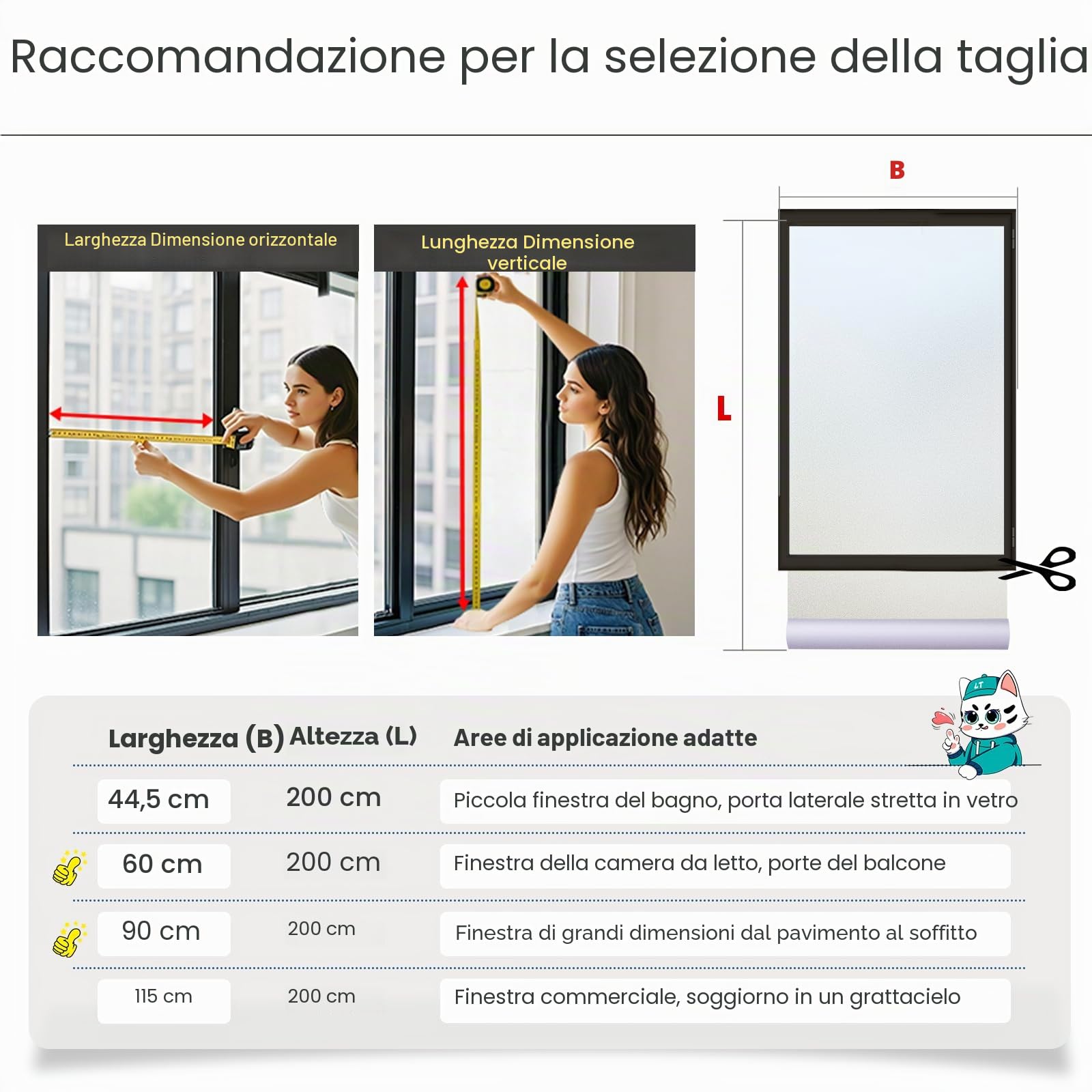 Lifetree Pellicola per Finestra Opaca, Vetro Smerigliato Autoadesiva, Anti-UV, Statica, per Privacy, Senza Colla, per Casa, Ufficio, 44,5 x 200 cm