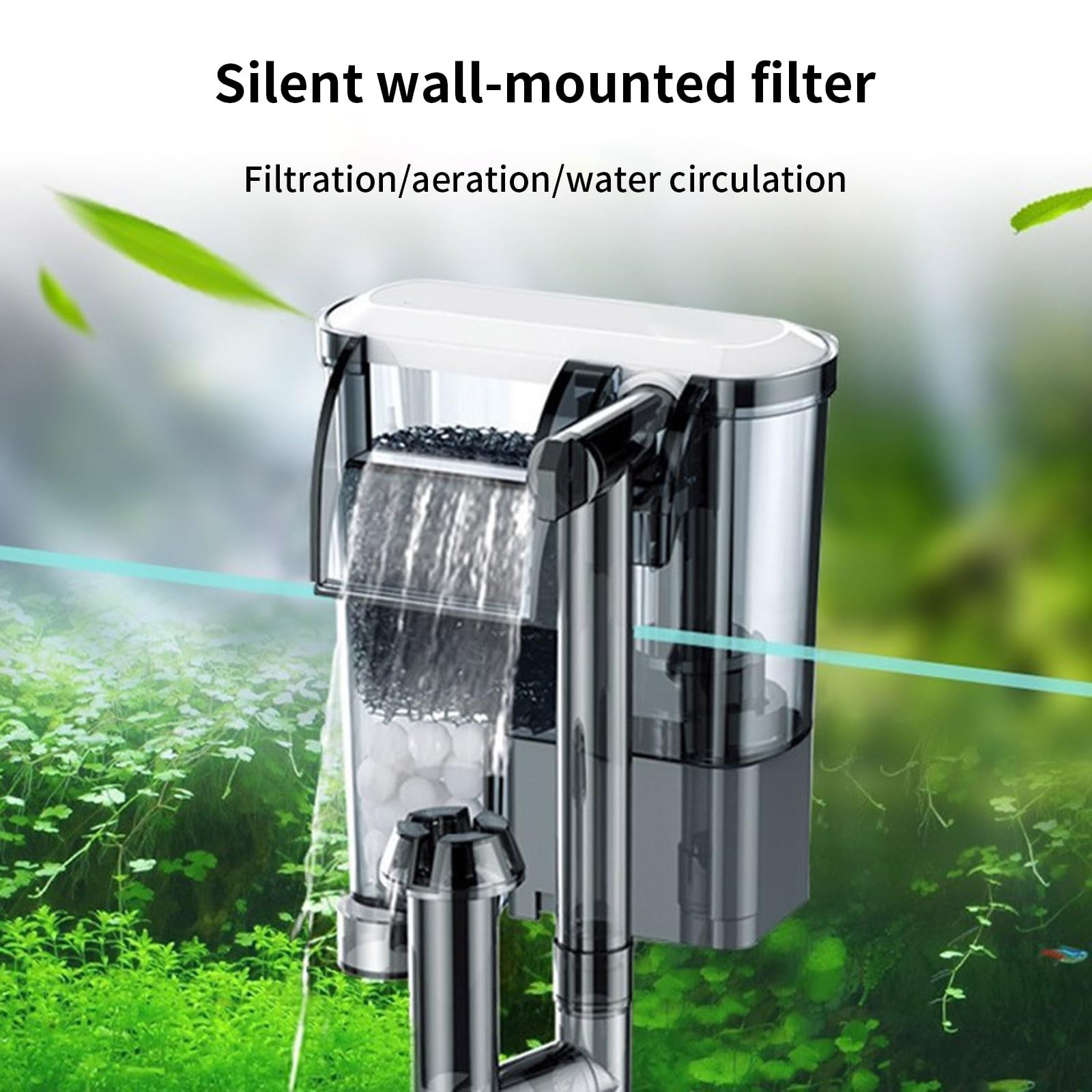 Eficiente máquina de ondas colgante para agua dulce y salada, filtro colgante para acuarios, acuarios, tanques de peces
