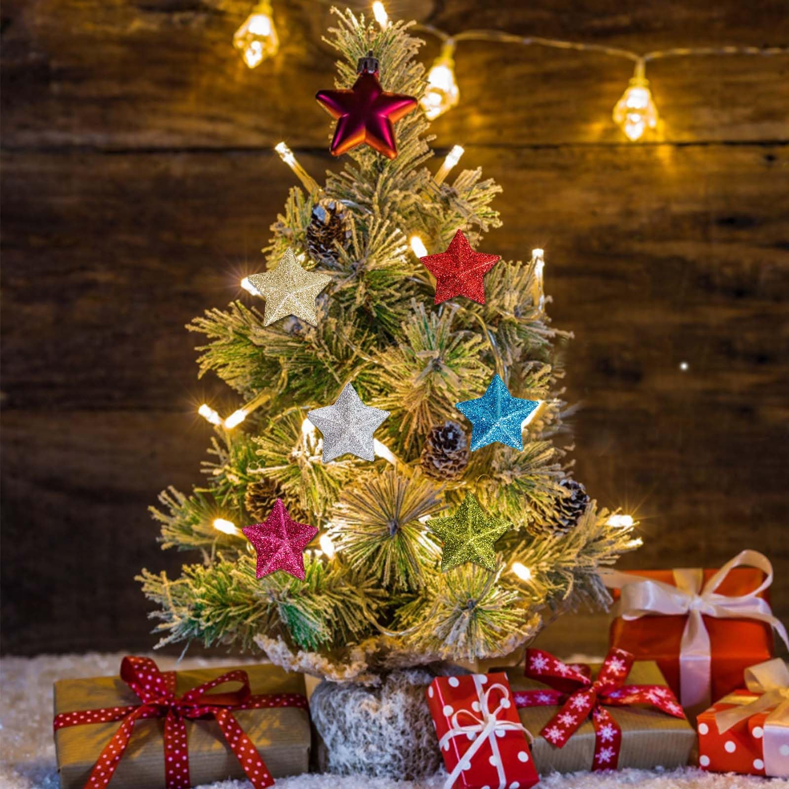 Amazon.co.jp: PAVIKEクリスマスツリー 飾り 星 (12個入り) クリスマス