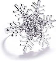 Vista 12 de Legigo Juego de 8 servilleteros de corona de Navidad, corona de diamantes, servilleteros de Navidad para servilletas de tela, decoración de mesa