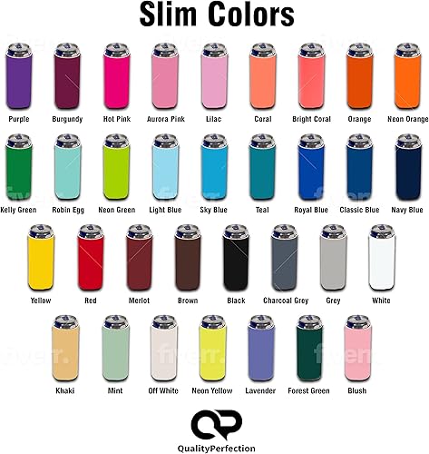 Miniatura 3 de QualityPerfection Fundas delgadas para enfriar latas (paquete de 2), aisladas, de neopreno, de 0.157 in de grosor, para bebidas delgadas de 12 onzas