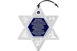 Star of David Wall Hanging Decor with English Blessing