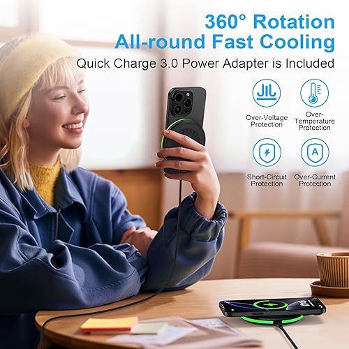 Miniatura 5 de Samsung Cargador inalámbrico de carga rápida para Samsung Galaxy S25 UltraS25 PlusS24 FES24UltraS23S22S21S20, estación de carga inalámbrica de