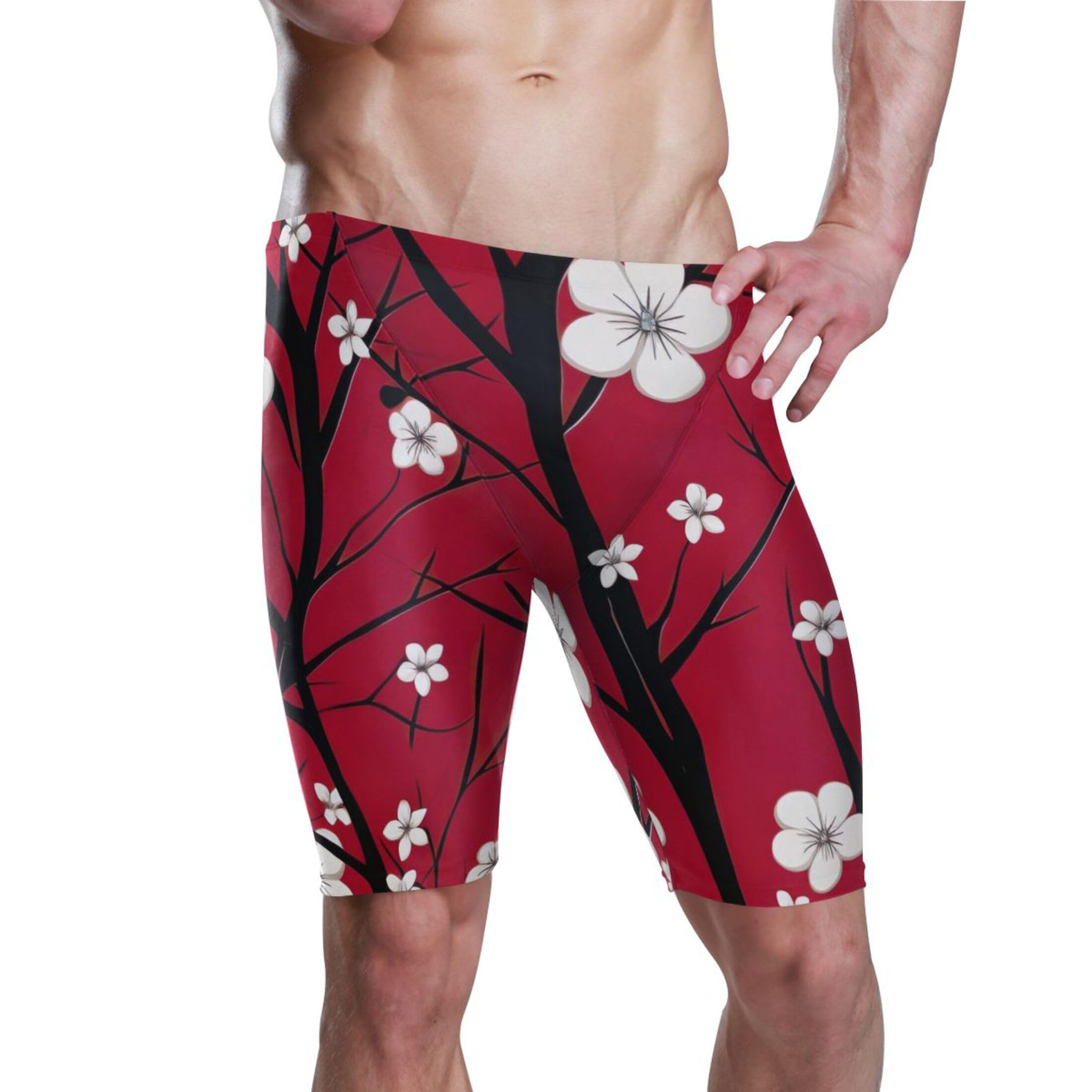 Plum Blossom Flowers Men's Swimsuit Swim Jammers L B0402165