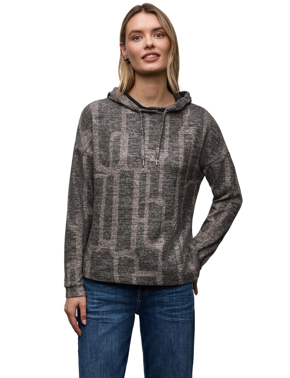 Damen Gemusterter Hoodie Shirt