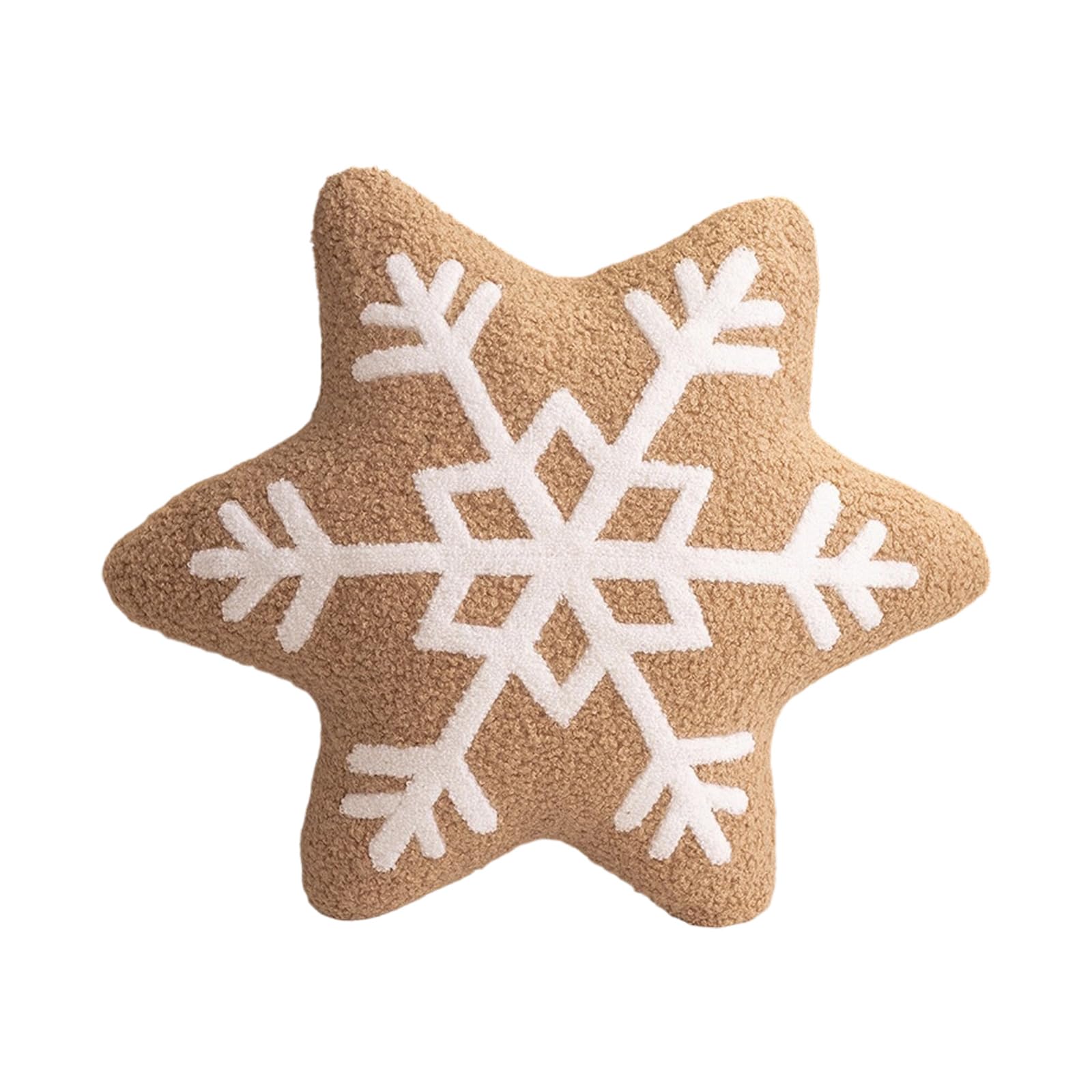 Jazuaiao Snowflake Throw Pillow Fuzzy Bed Cushion Festive Home Decoration for Sofa Decor Holiday Decorative Cushion
