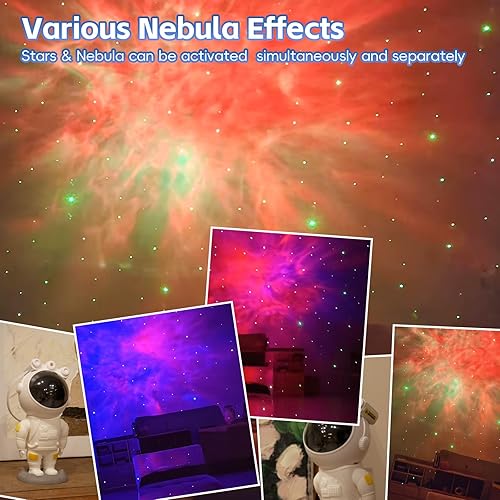 Miniatura 2 de Proyector de astronauta de galaxia, proyector de luz nocturna de estrellas para dormitorio, luces LED de techo estrellado para dormitorio, estética,