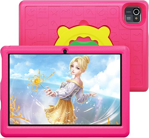okaysea Tabletas para niños 10 "Android 12 Cámara dual 2GB RAM 32 GB ROM WiFi Control Parental Tablet (rosa)