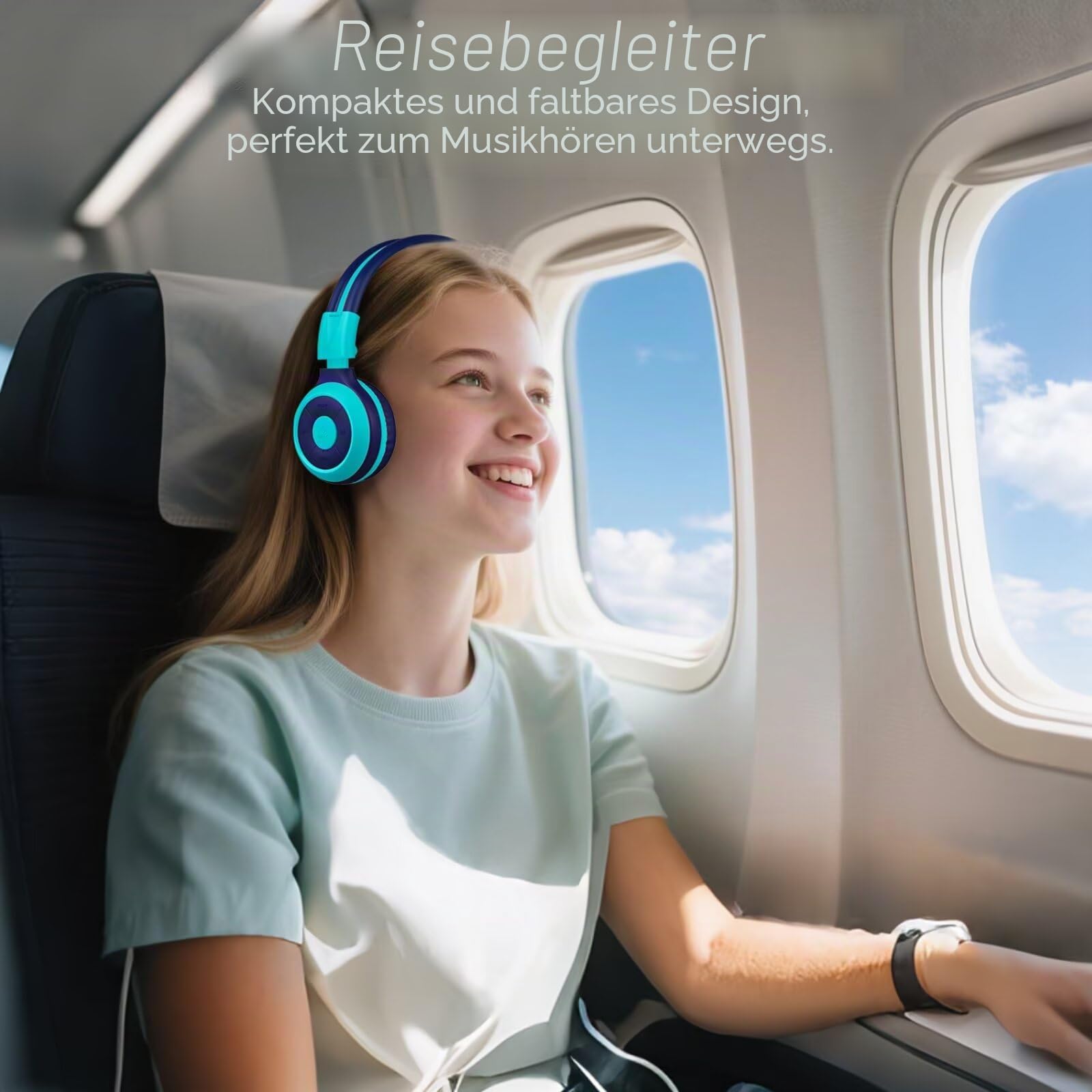 SIMOLIO 2er-Pack Bluetooth Kopfhörer Kinder, Kinderkopfhörer mit 75dB, 85dB, 94dB Lautstärke begrenzt, Bluetooth-Kopfhörer für Teenager mit eingebautes Mikrofon, für Schule und Reise Mint+Rosa