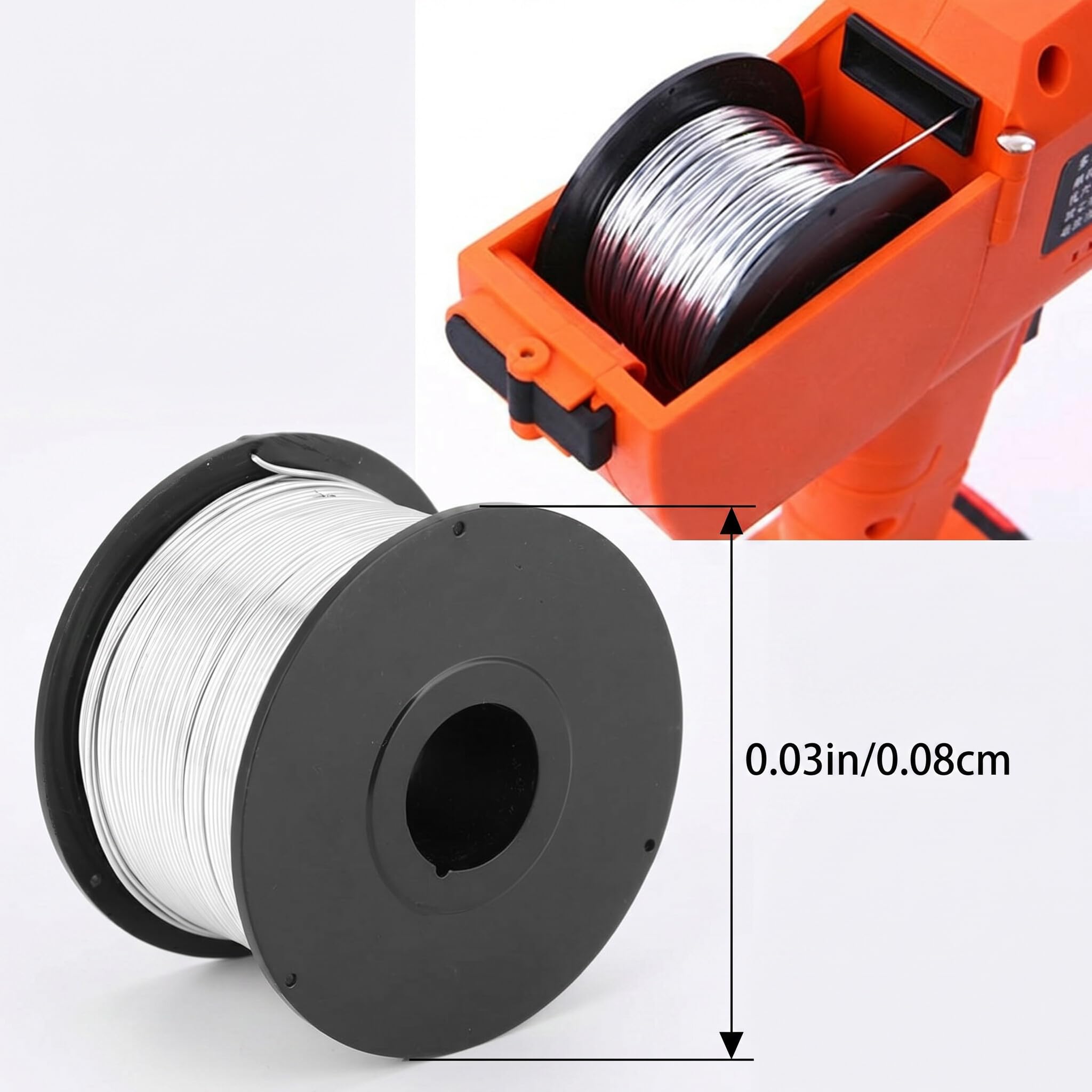 Fil D'attache de Barre D'armature en Acier de 110 M, 0,8 Mm, Doux et Flexible, Fil de Remplacement pour Machine à Attacher Automatique, 4 Rouleaux de Fil D'acier Inclus